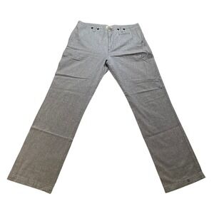 Koto Mens 36  Gray Heathered Cinch Back Straight Leg Trousers Workwear Style